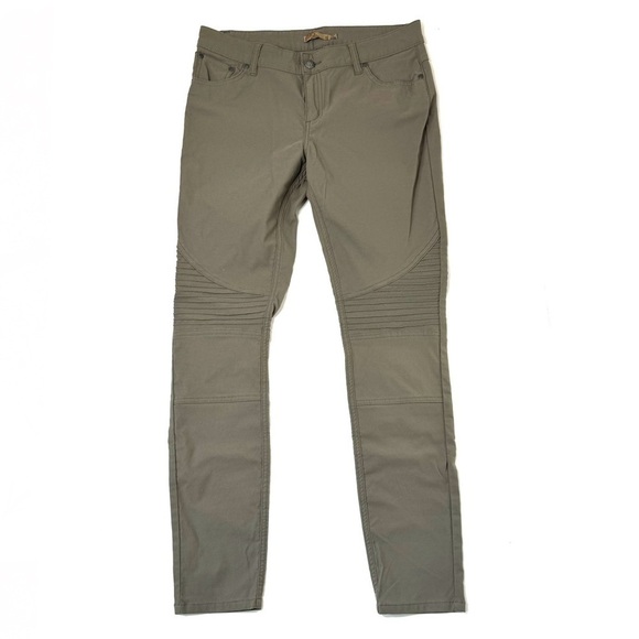 PrAna Hybrid Brenna Moto Style Pant Gravel Gray Olive Green Size 10 - Picture 4 of 12